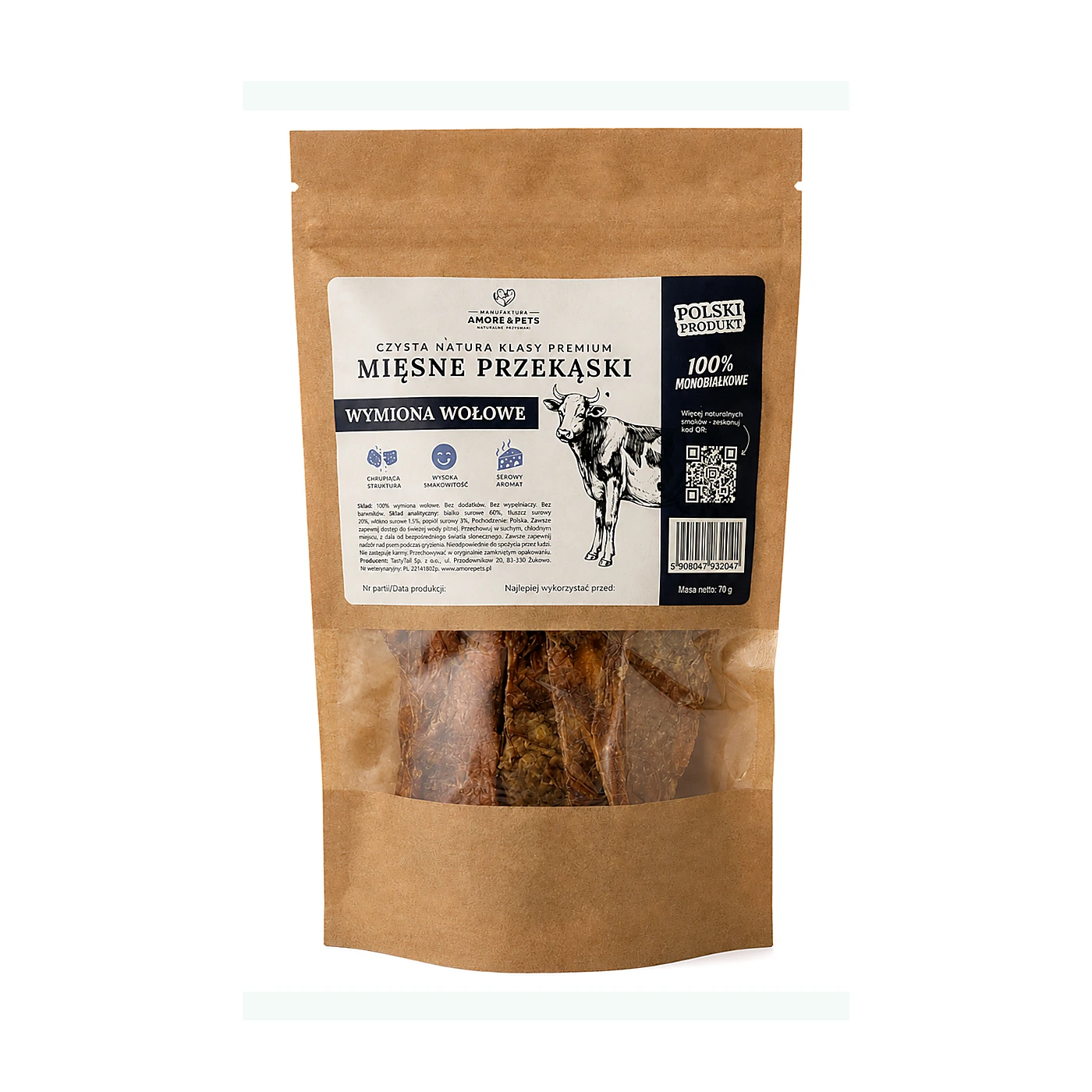 AMORE&PETS Wymiona wołowe 70g