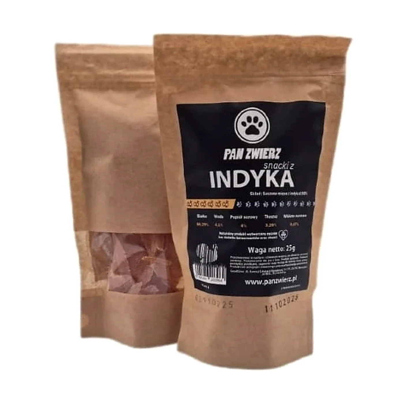 Smaczki suszone Pan Zwierz Indyk 25 gram