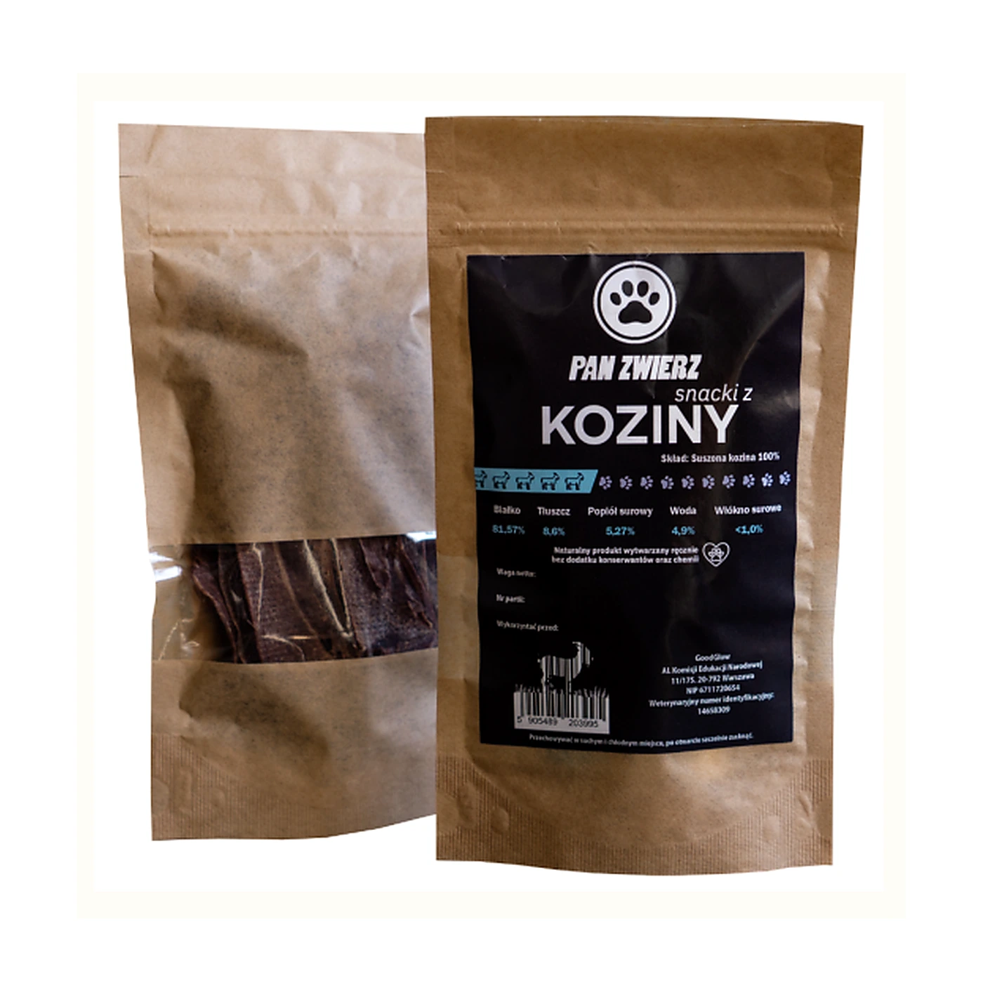 Smaczki suszone Pan Zwierz Kozina 25 gram