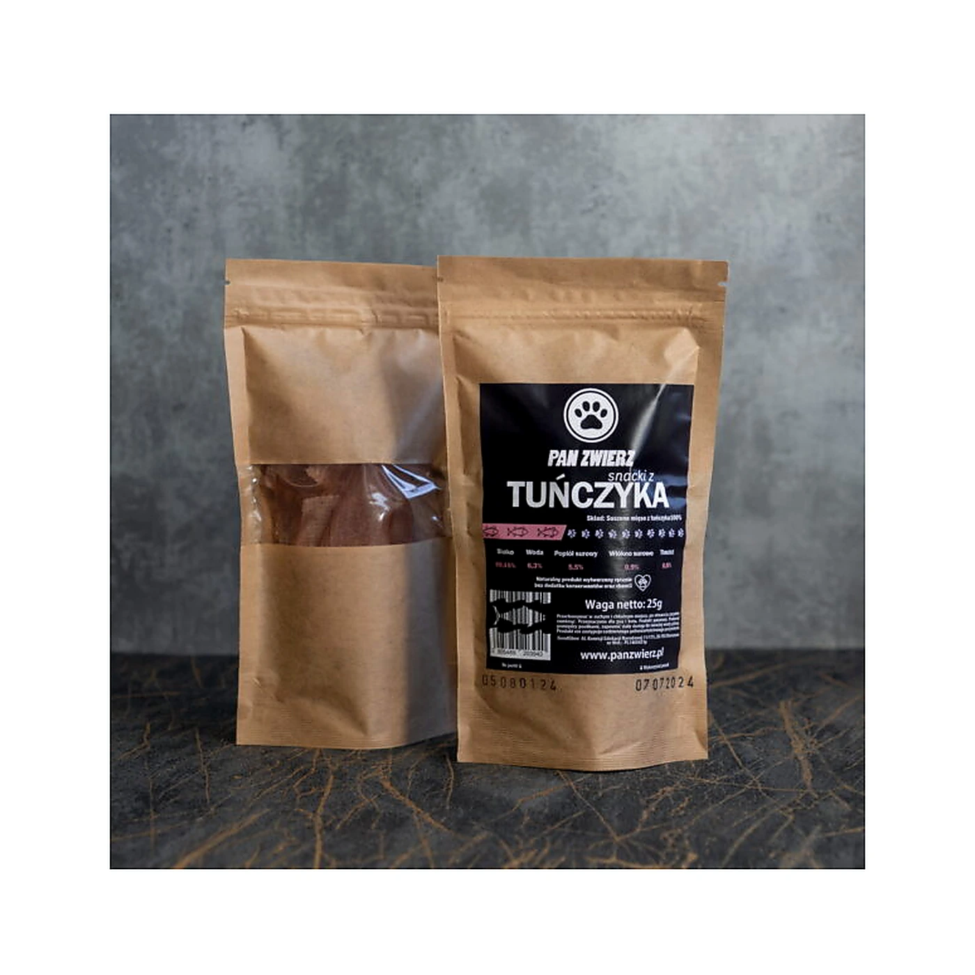 Smaczki suszone Pan Zwierz Tuńczyk 25 gram