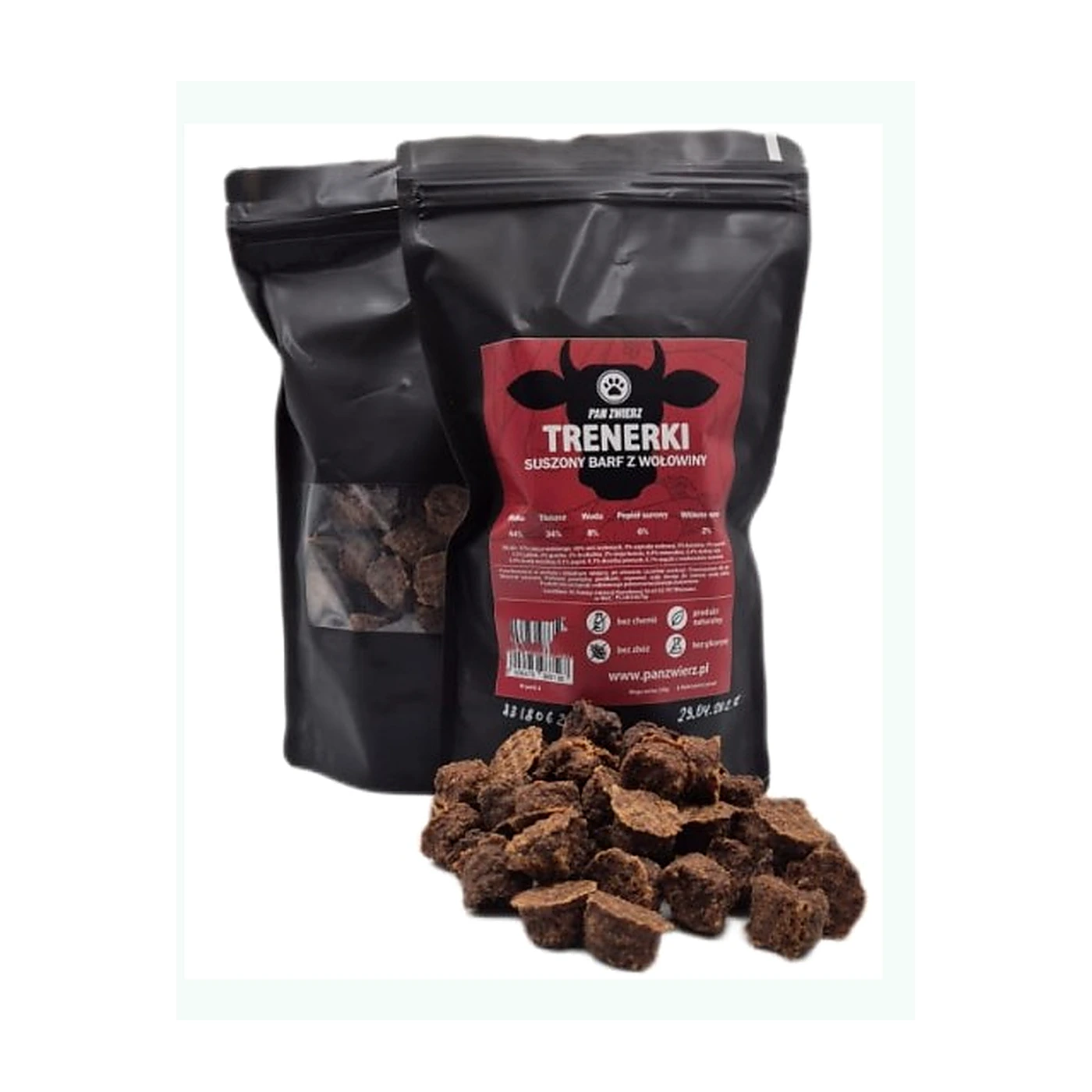PAN ZWIERZ Trenerki - SUSZONY BARF Z WOŁOWINY 250g.