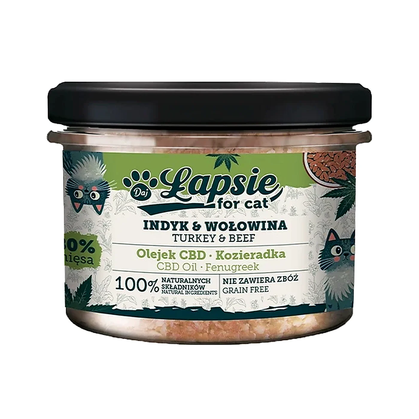 ŁAPSIE KARMA INDYK I WOŁOWINA 80% MIĘSA 200G
