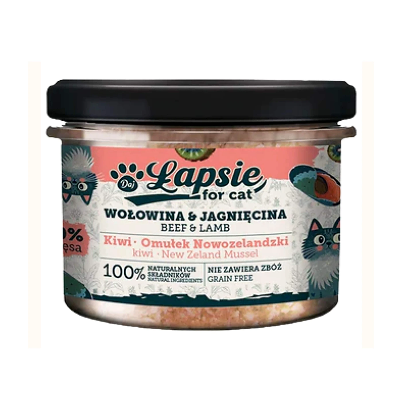 ŁAPSIE KARMA WOŁOWINA  I JAGNIĘCINA 80% MIĘSA 200G