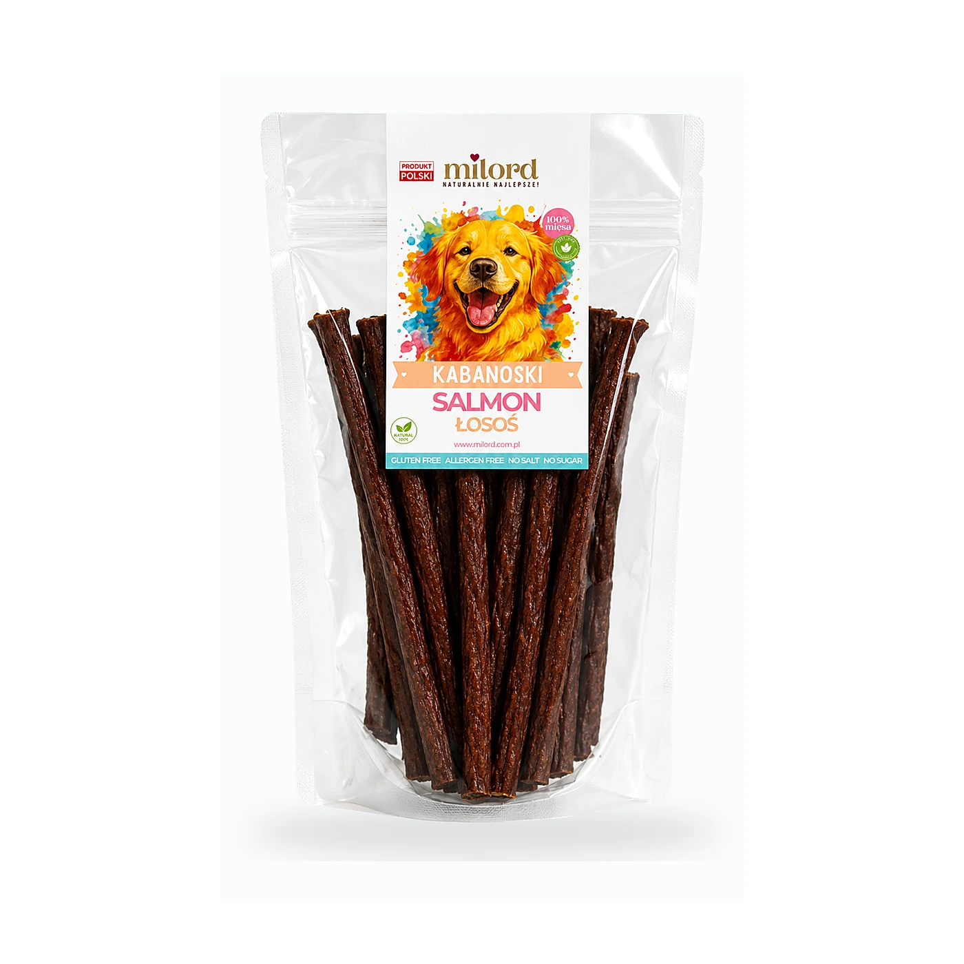 Milord kabanosy łosoś 150g