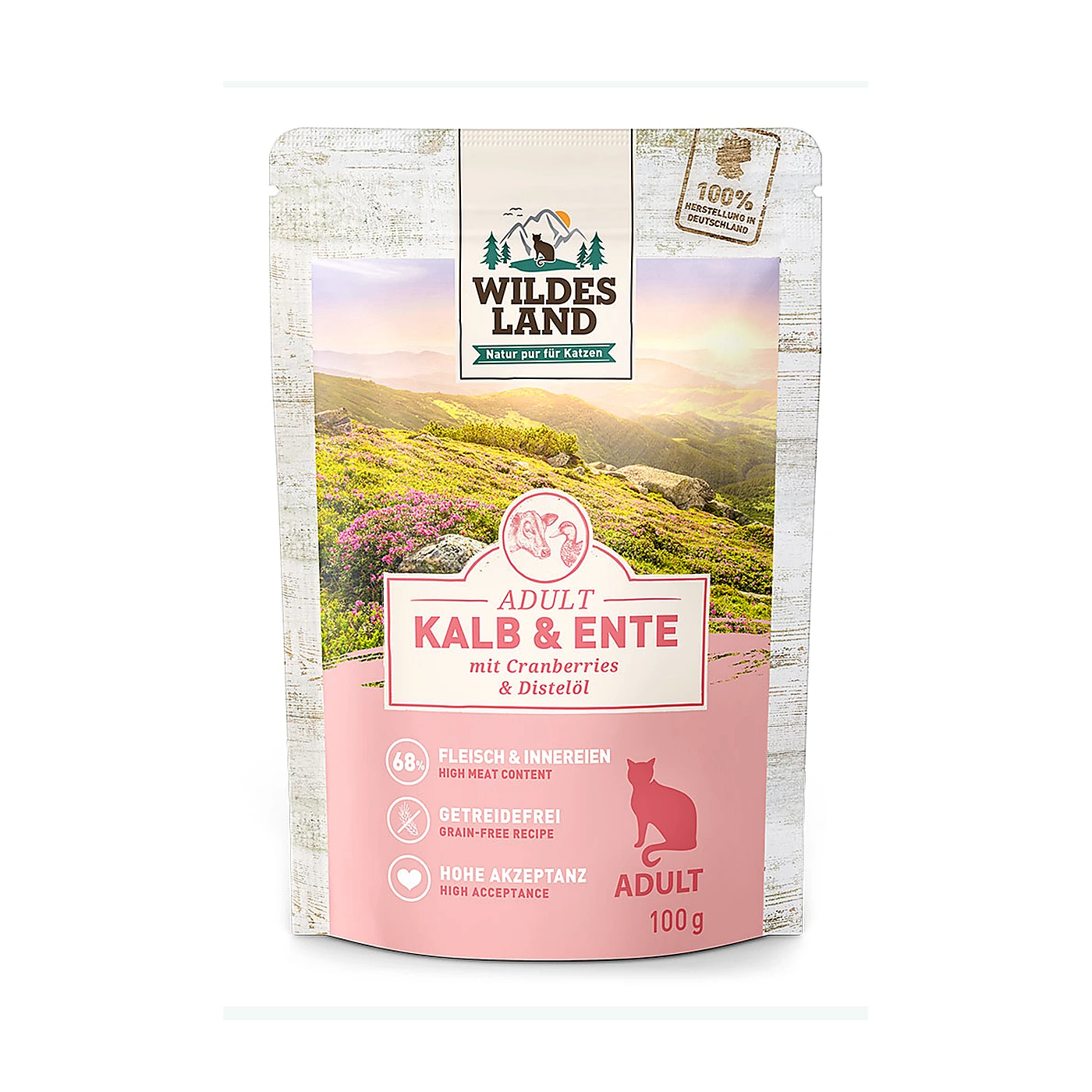 WILDES LAND CAT Classic Kalb Ente - cielęcina i kaczką z żurawiną (100g)