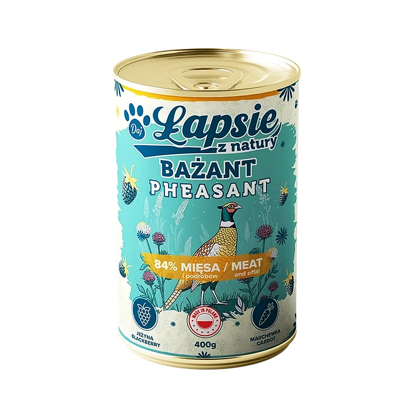 ŁAPSIE BAŻANT Z JEŻYNĄ 400G MOKRA KARMA