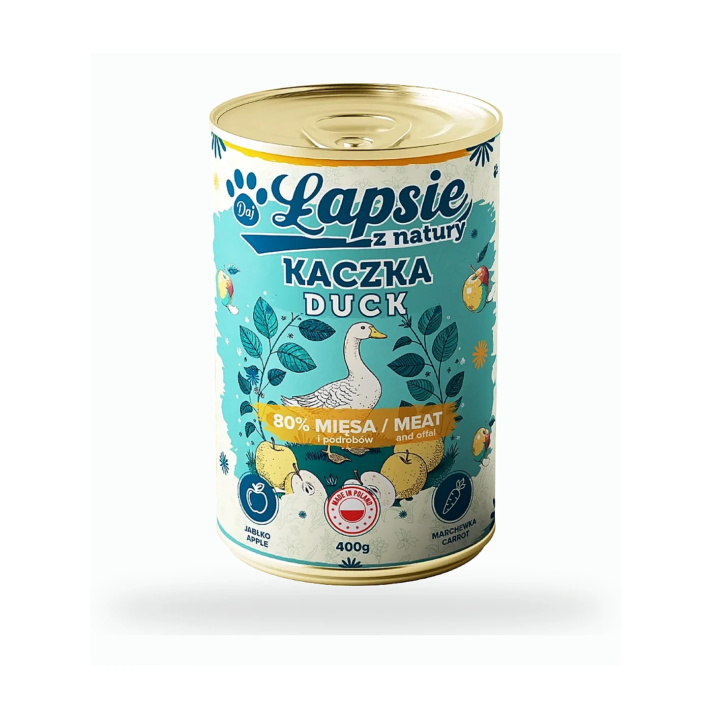 ŁAPSIE KACZKA Z JABŁKIEM 400G MOKRA KARMA