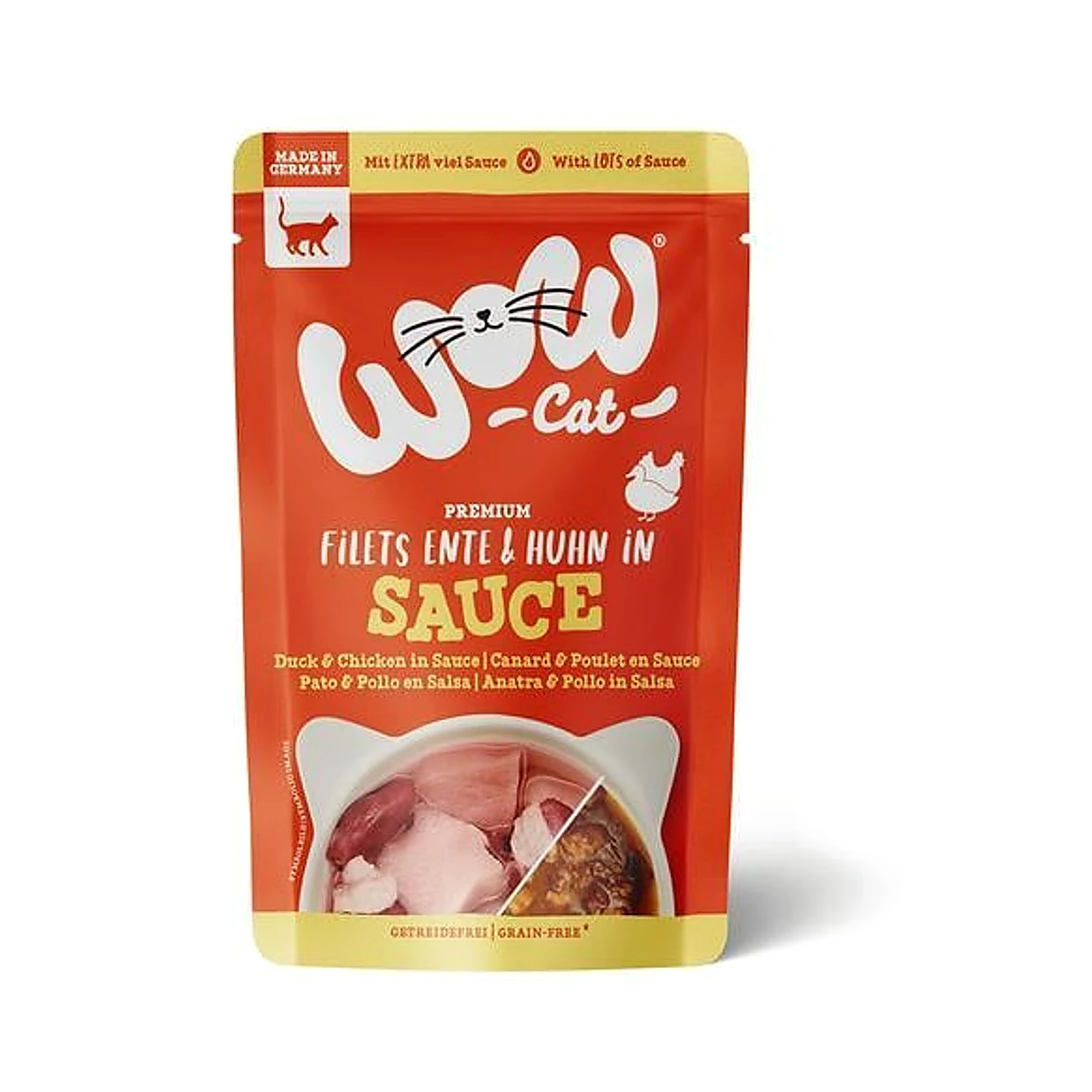 WOW CAT Ente Huhn in sauce - kawałki kaczki i kurczaka w sosie (85g)