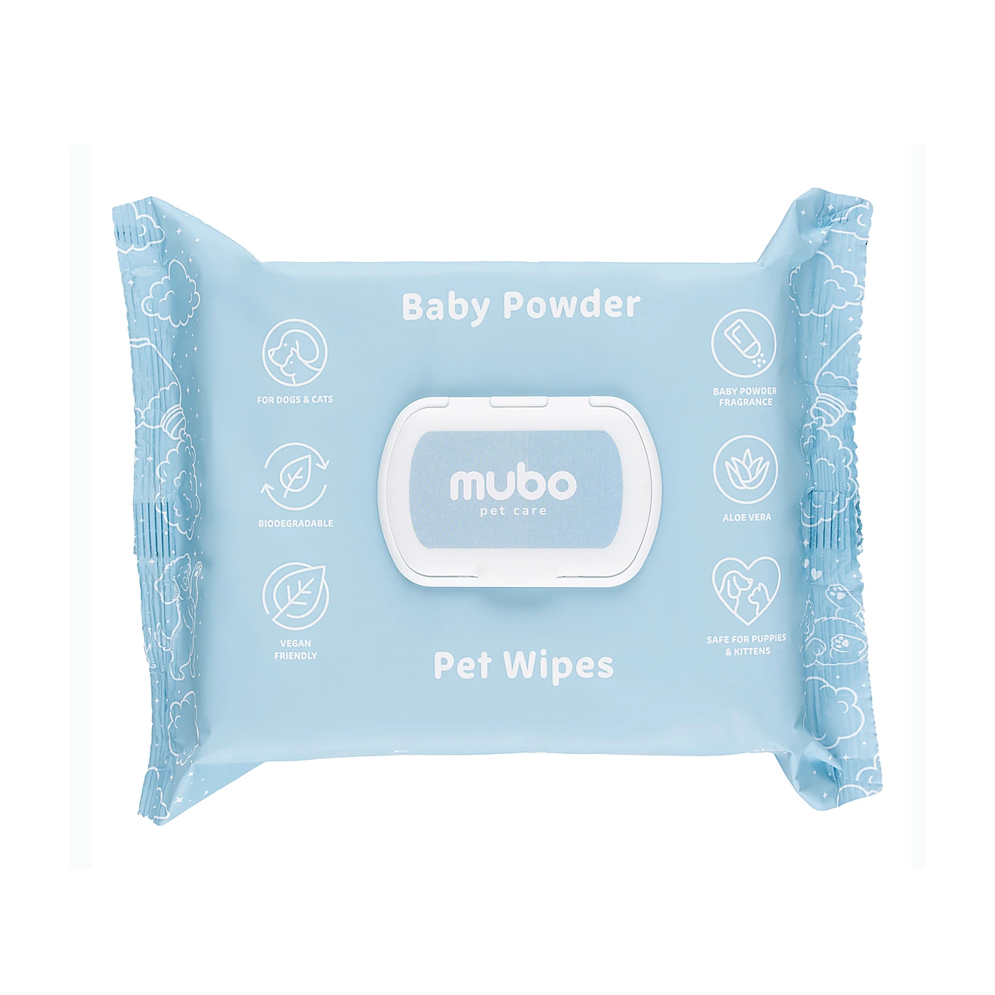 Chusteczki Mubo Baby Powder Pet Wipes 100szt.