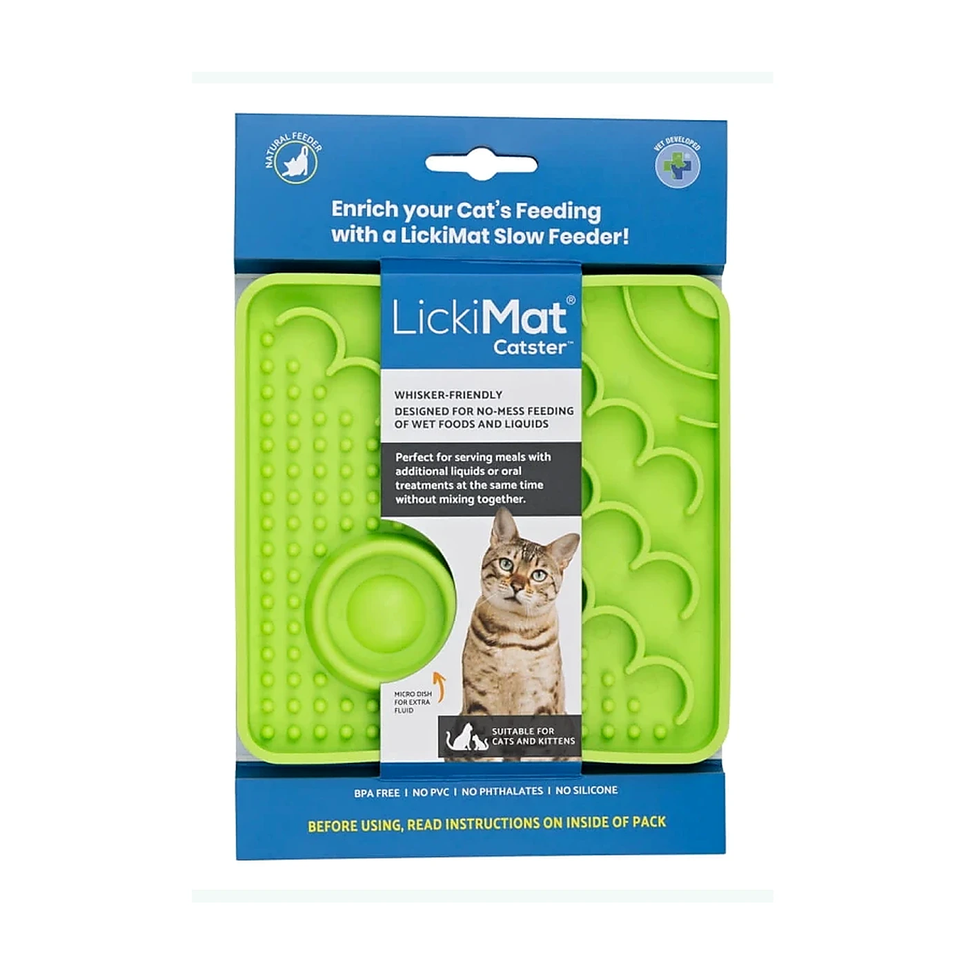 Mata LickiMat Cat Catster Green