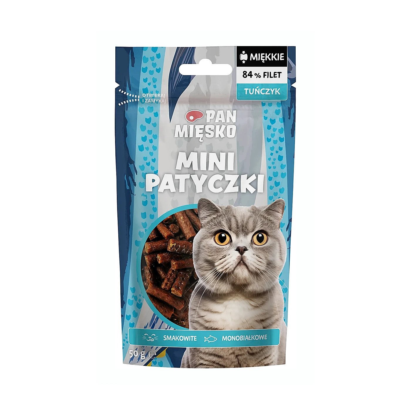 Pan Mięsko Przysmak dla kota Mini patyczki Tuńczyk (dorosły) 50g (12 szt/op)