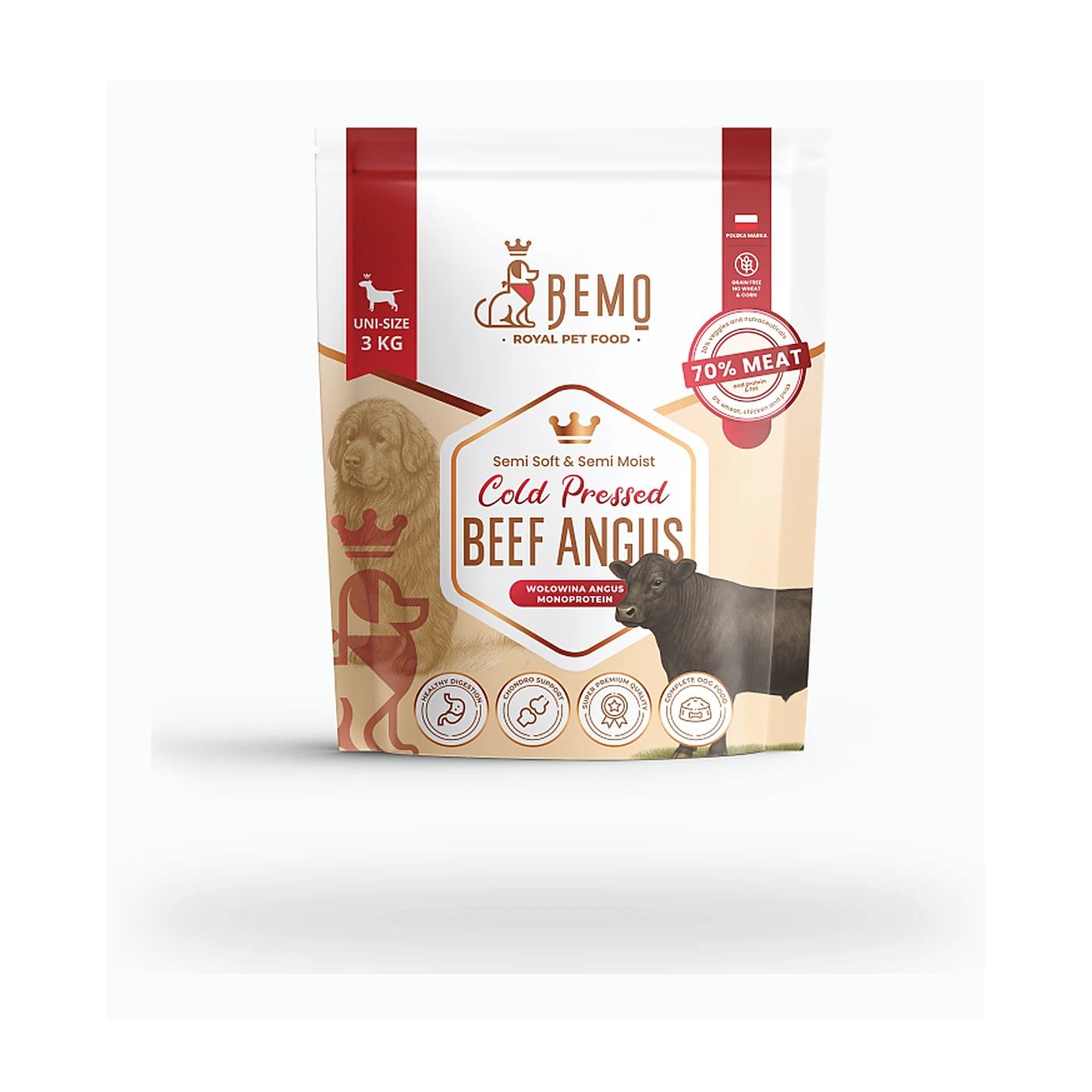 Bemo Cold Pressed Beef Angus - karma tłoczona na zimno dla psów z wołowiną Angus 1kg