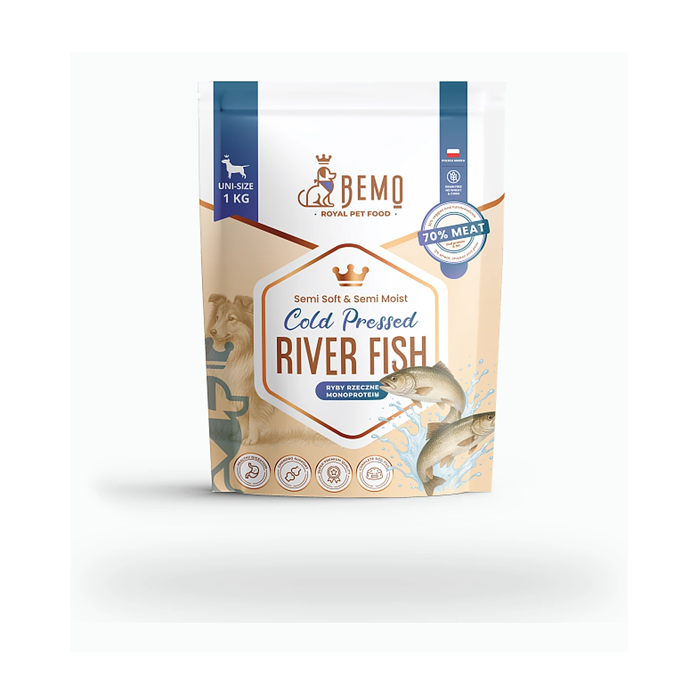 Bemo Cold Pressed River Fish - karma tłoczona na zimno dla psów z rybami rzecznymi 1kg