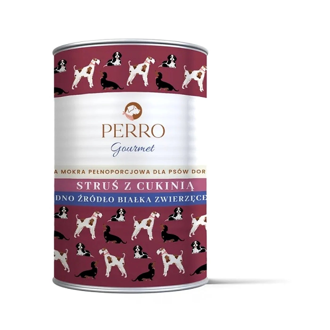 Perro Struś z cukinią dla psów dorosłych 400g