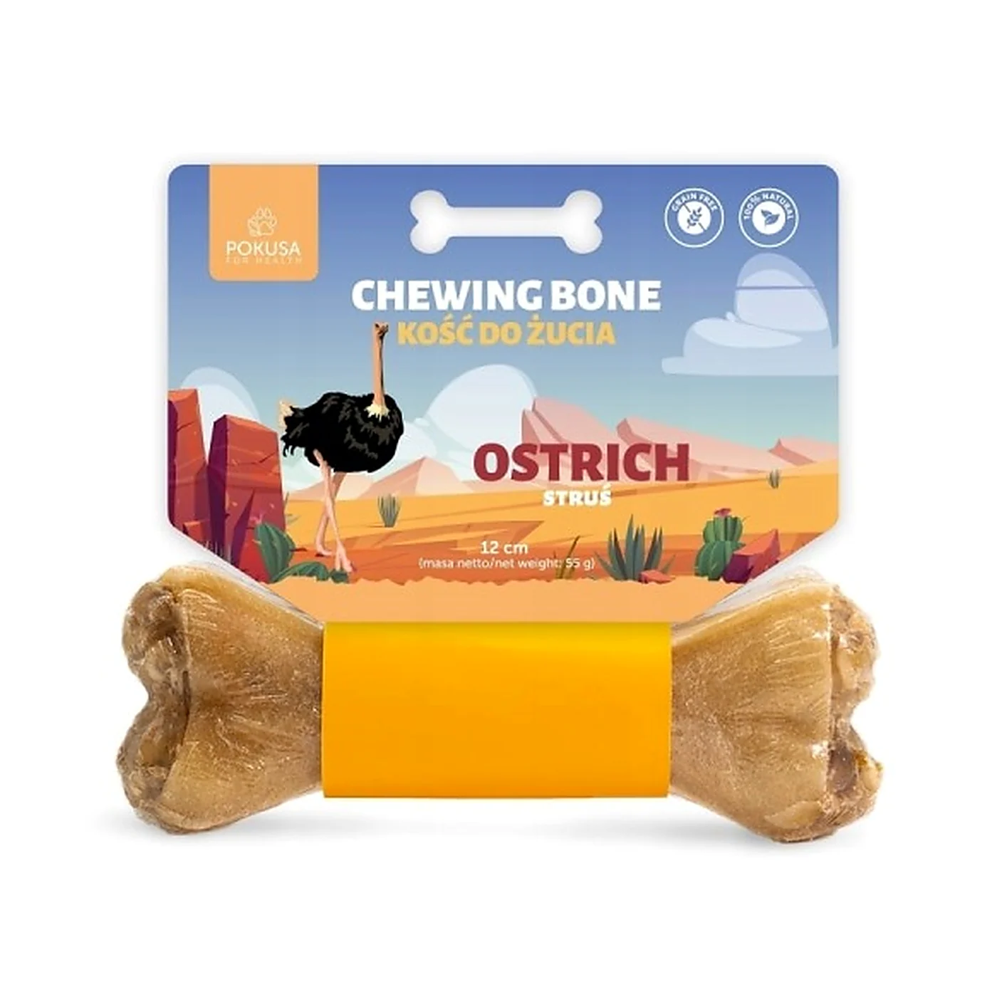 FEEL THE WILD Chewing Bone / Kość do żucia Struś OSTRICH (struś) 12cm