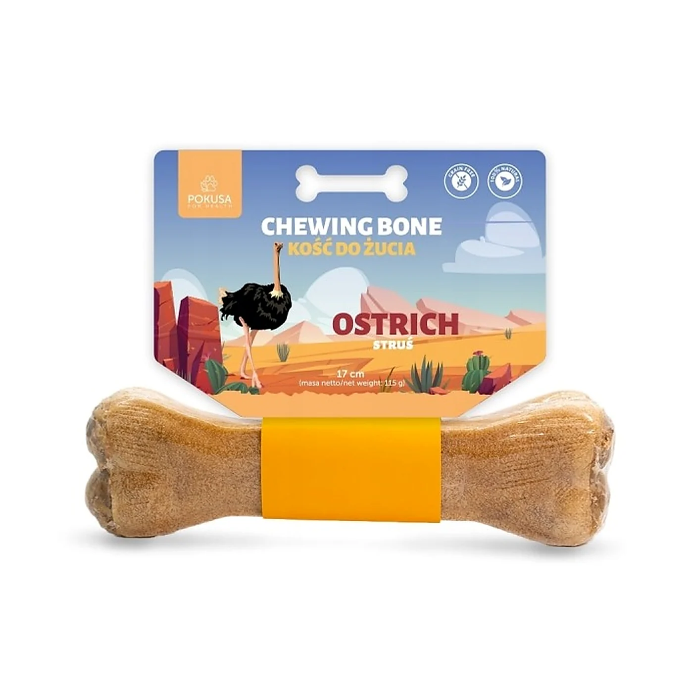FEEL THE WILD Chewing Bone / Kość do żucia OSTRICH (struś) 17cm