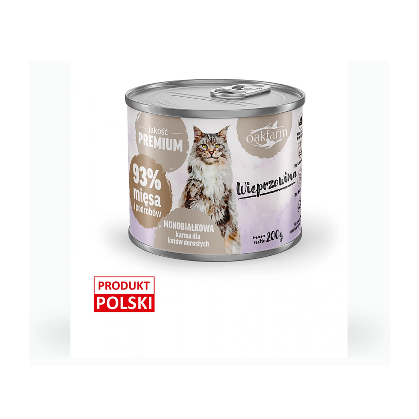 OAKFARM Wieprzowina - Kot Dorosły, Karma Mokra 200g
