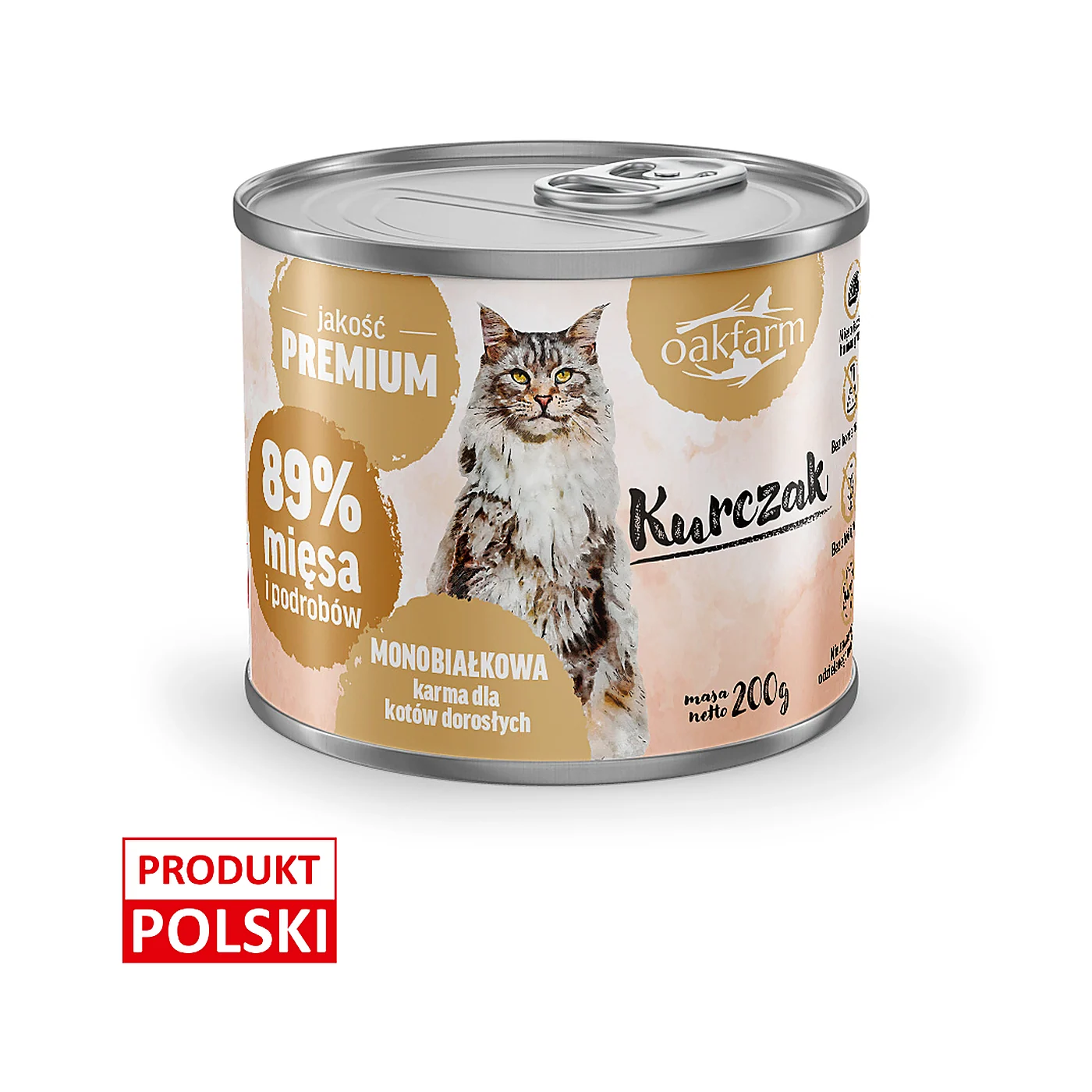 OAKFARM Kurczak - Kot Dorosły, Karma Mokra 200g