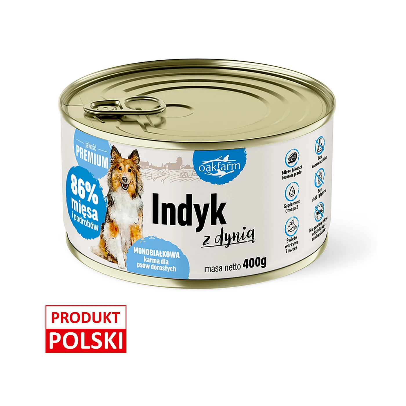 OAKFARM Indyk z dynią - Pies Dorosły, Karma Mokra 400g
