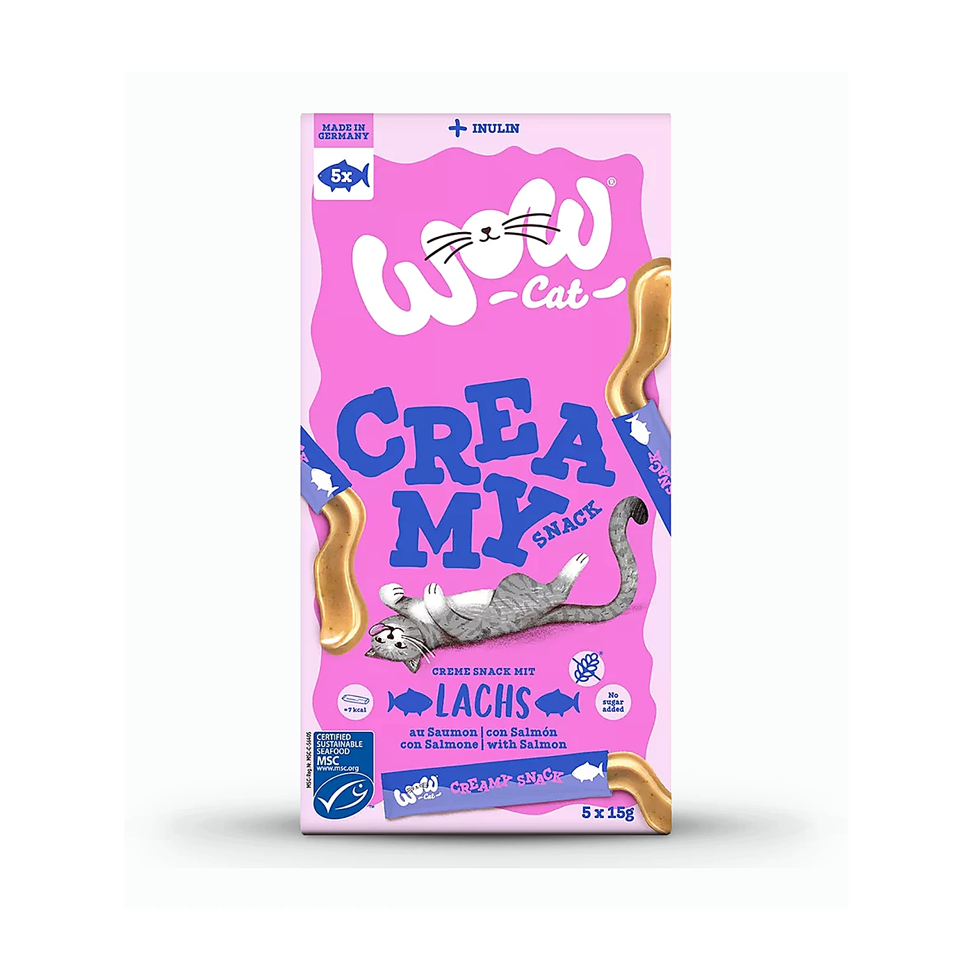 WOW CAT Creamy Snacks Lachs (5x16g)