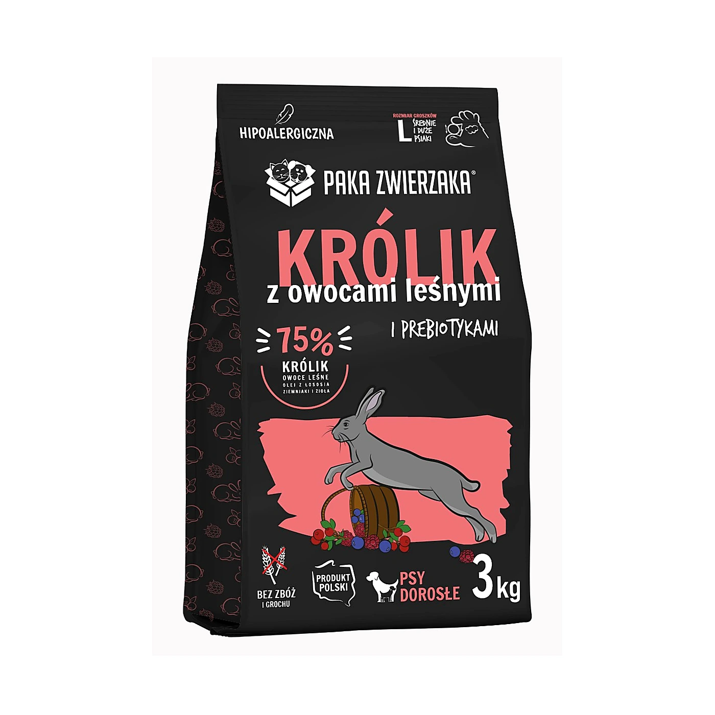 Karma sucha Królik z owocami leśnymi "L" 3kg
