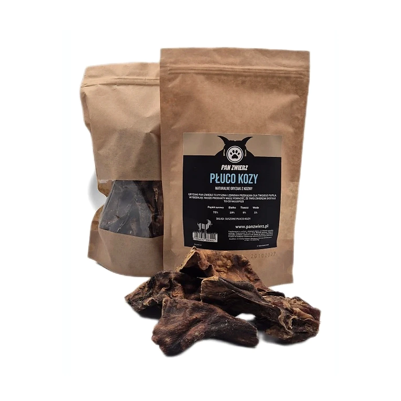 Gryzak naturalny Pan Zwierz Płuca kozy 200 g.