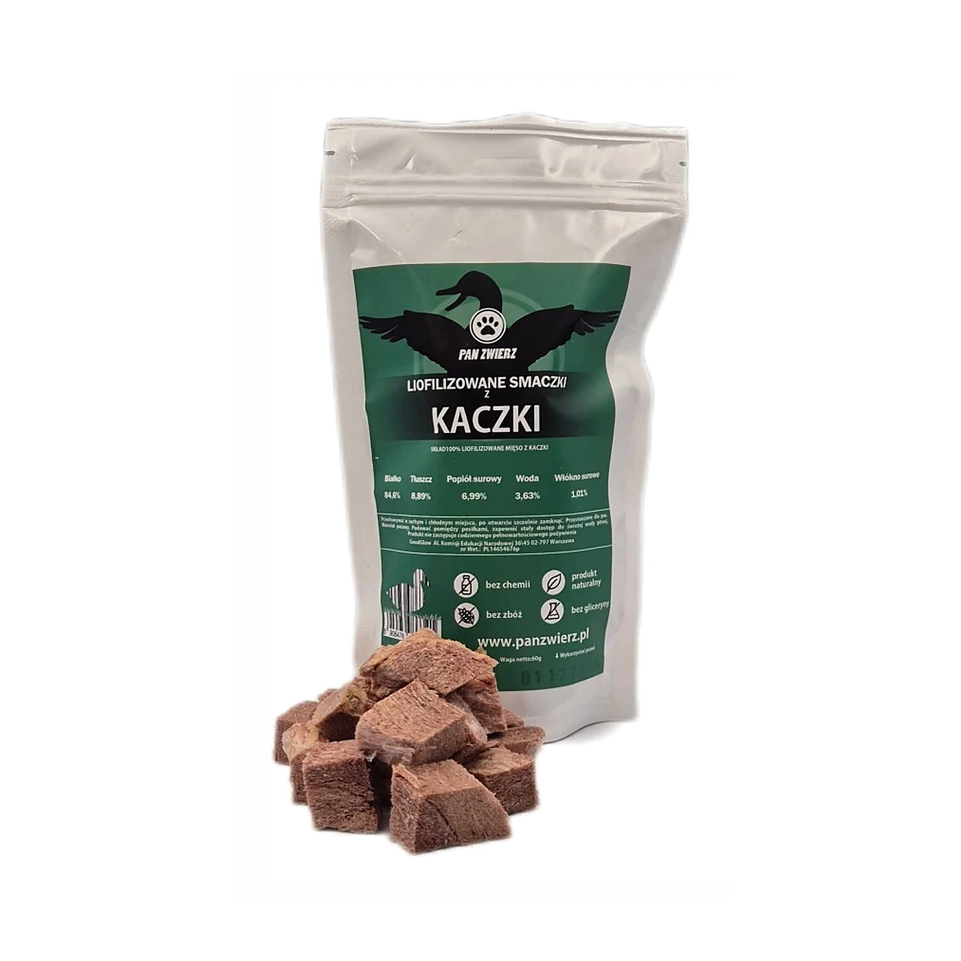 Liofilizowane smaczki z Kaczki 70g.