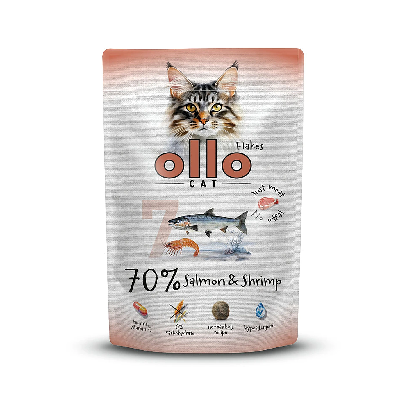 Ollo saszetka nr 7 kot Łosoś Krewetki 85 g