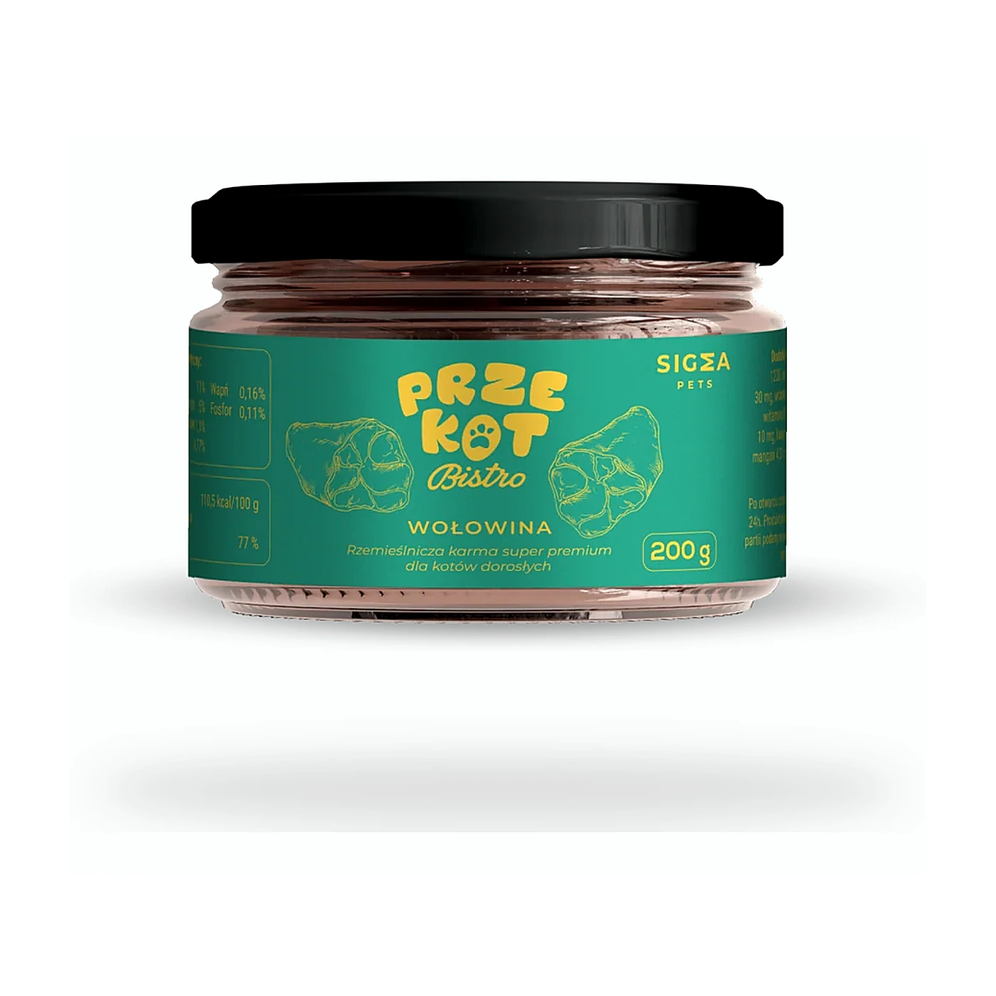Mokra karma dla kotów z wołowiny - premium 200 g