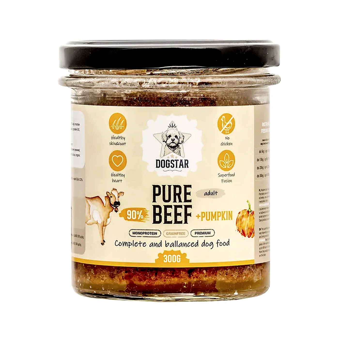 DOGSTAR - PURE - Wołowina z cukinią 300g