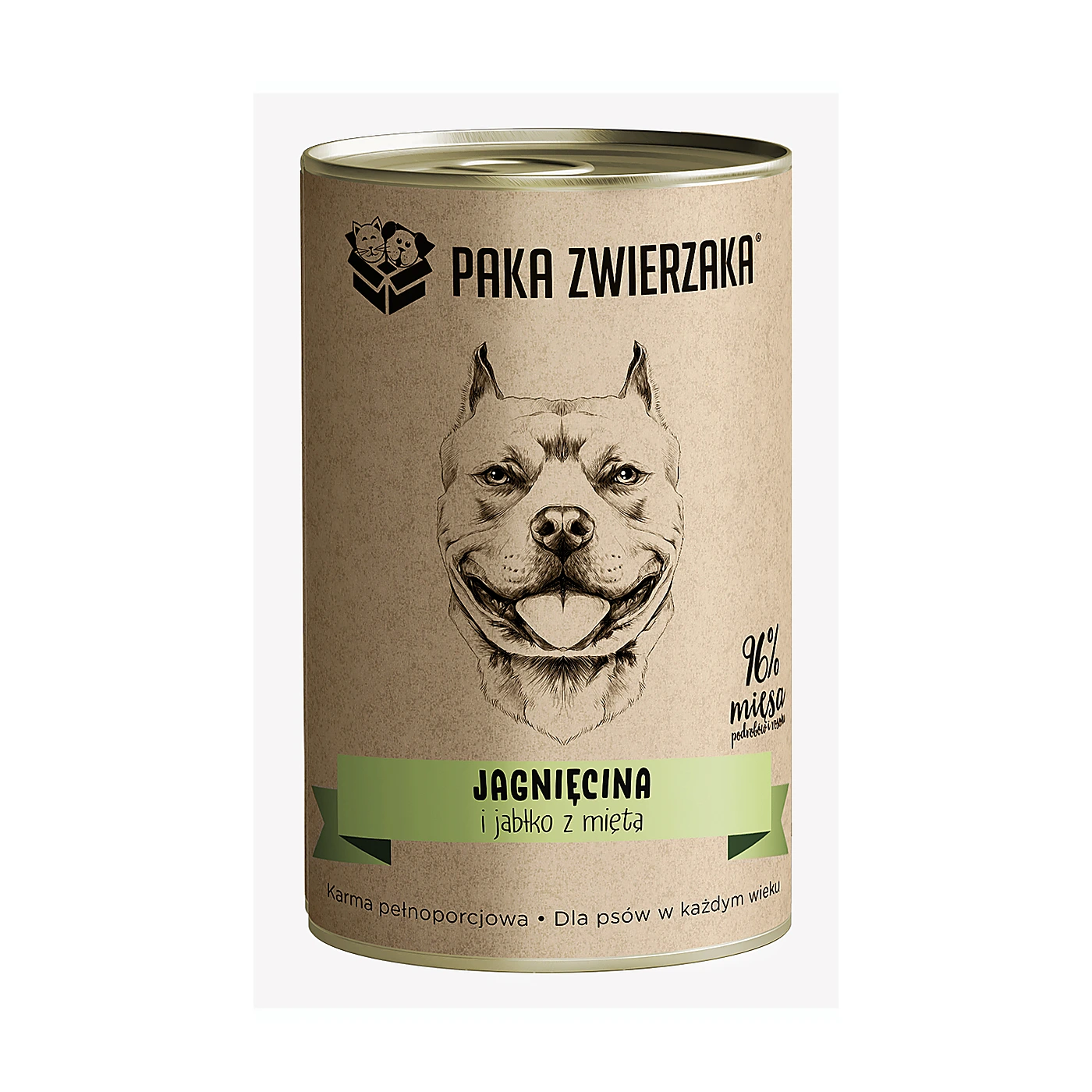 Karma mokra  Paka Zwierzaka Jagnięcina i jabłko z miętą 400g