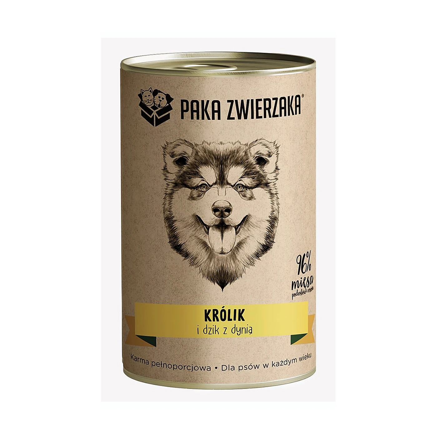 Karma mokra  Paka Zwierzaka Królik i dzik z dynią 400g