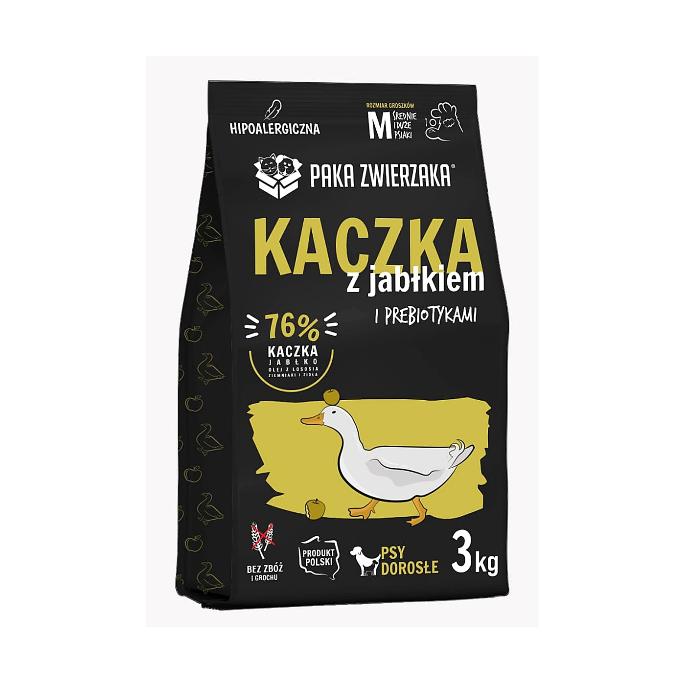 Karma sucha Paka Zwierzaka Kaczka z jabłkiem "M" 3kg