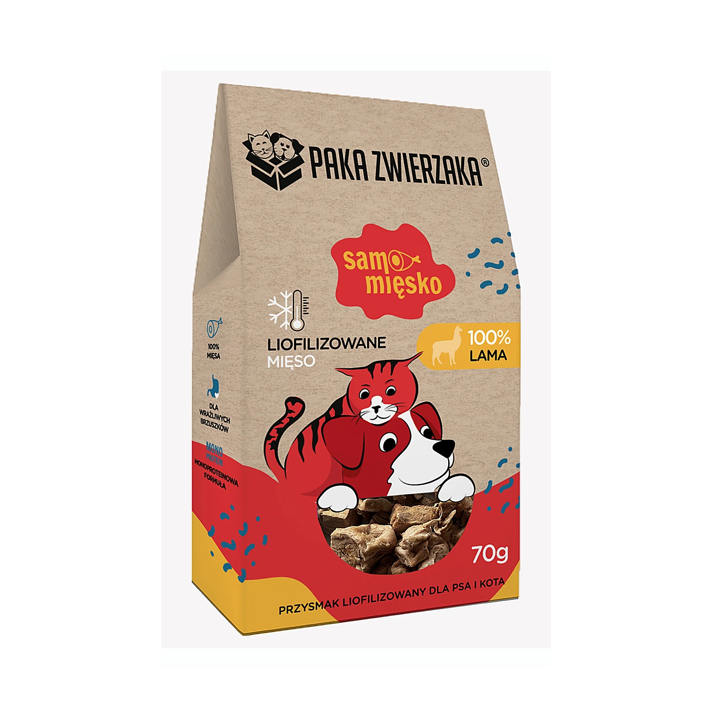 Paka Zwierzaka Przysmak liofilizowany Samo Mięsko LAMA 70g