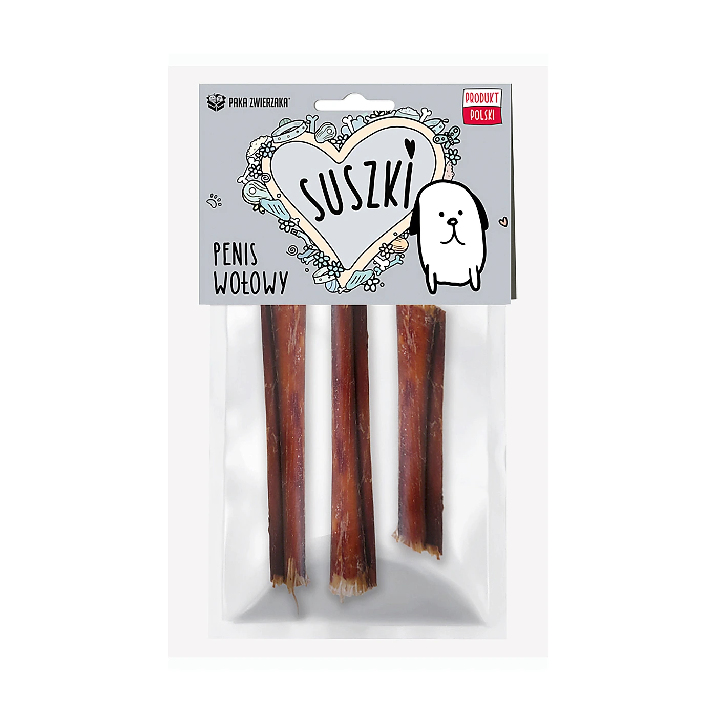 SUSZKI Paka Zwierzaka Penis wołowy 3szt.