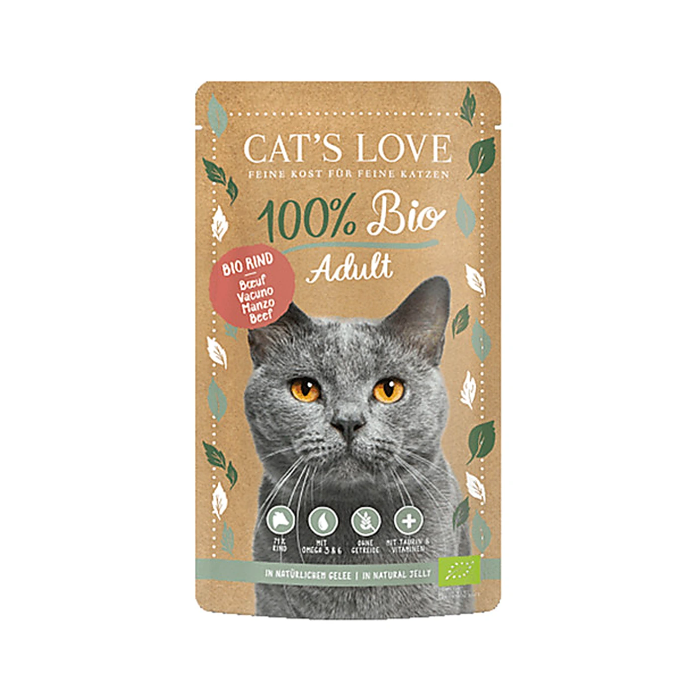 CAT'S LOVE Bio Beef - ekologiczna wołowina w naturalnej galaretce (100g)