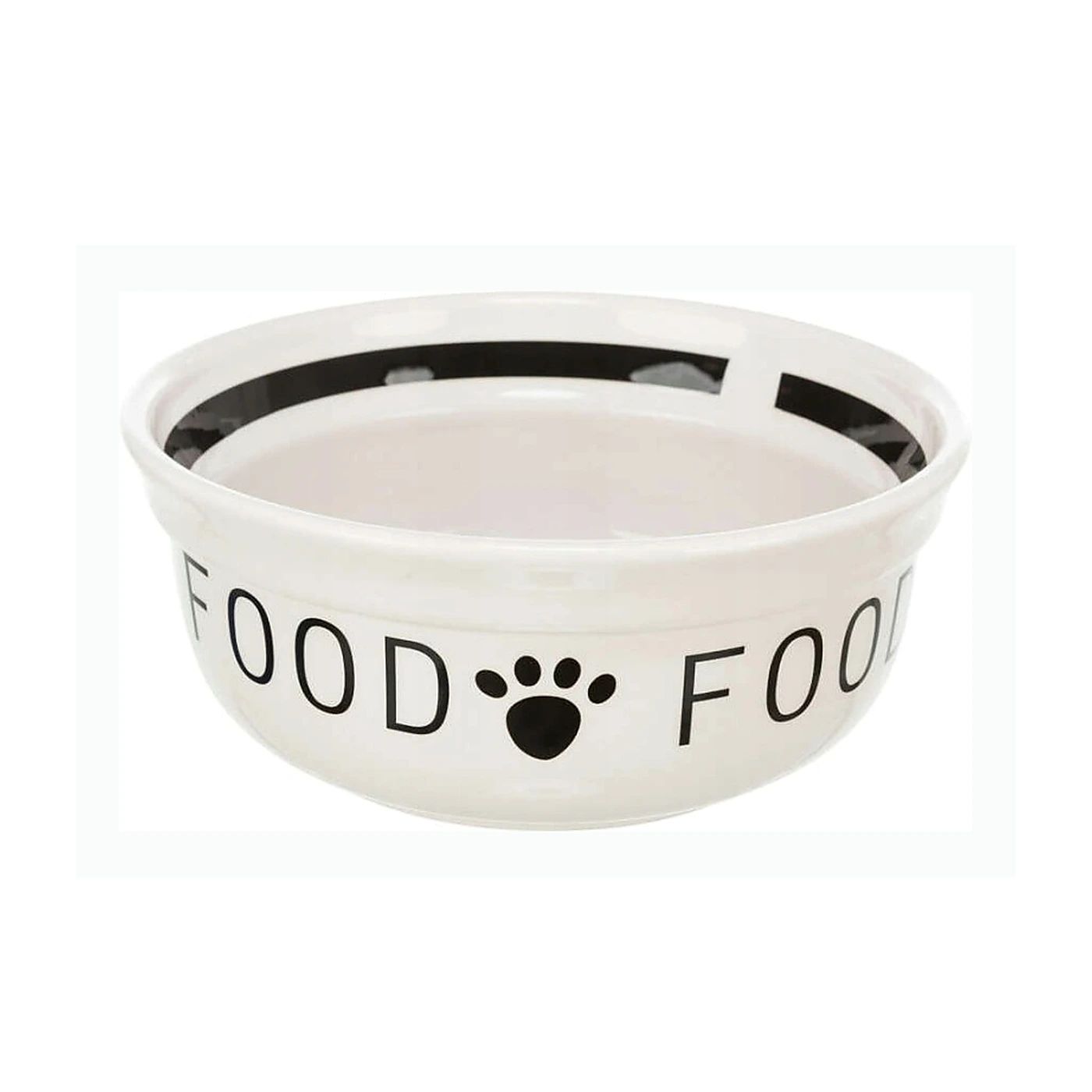 Miska ceramiczna „Food", dla psa, biało/czarna, 2.6 l/25 cm