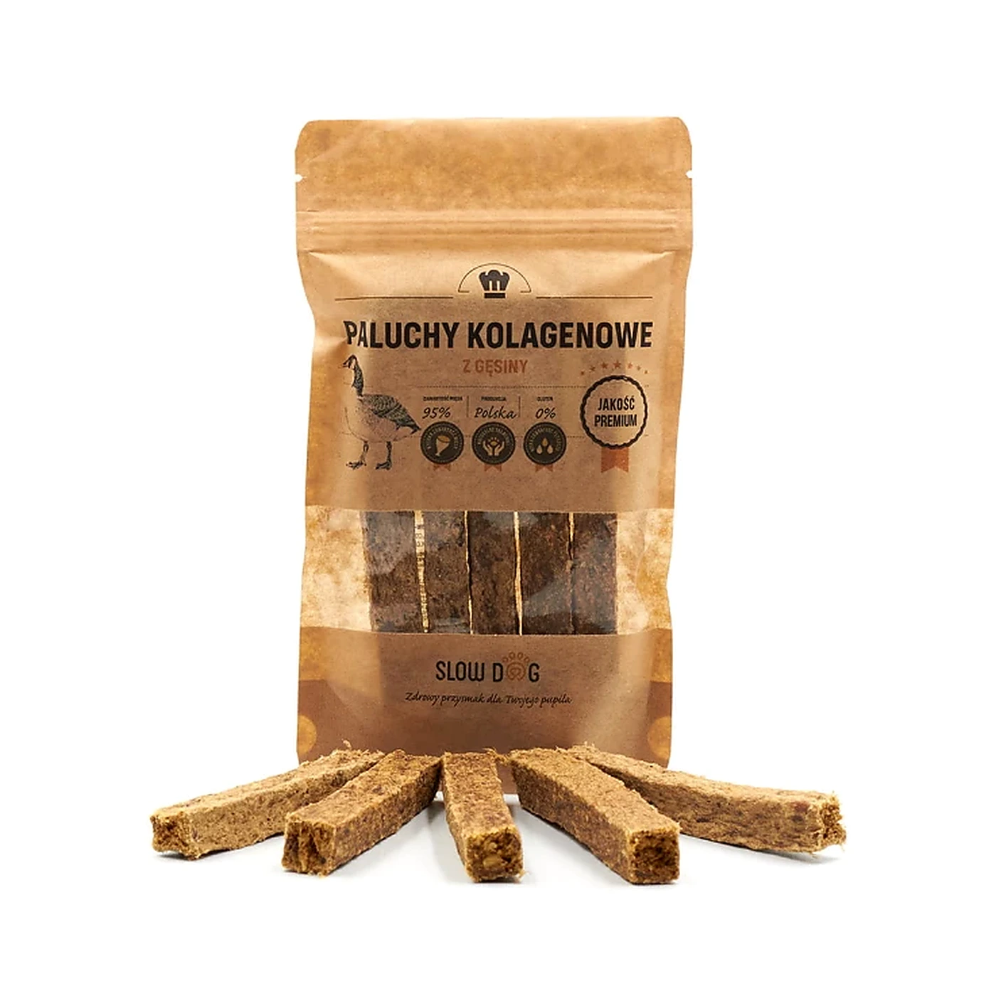 Slow Dog Paluchy kolagenowe z gęsiny 100g
