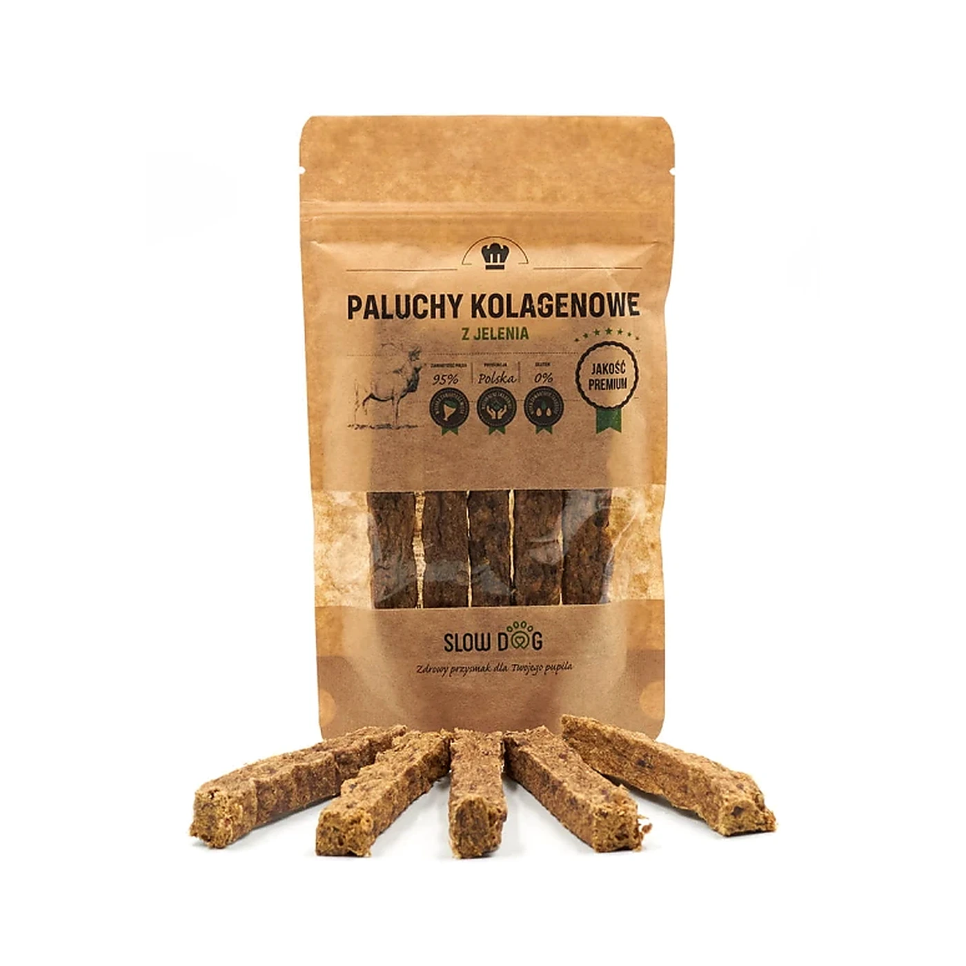 Slow Dog Paluchy kolagenowe z jelenia 100g