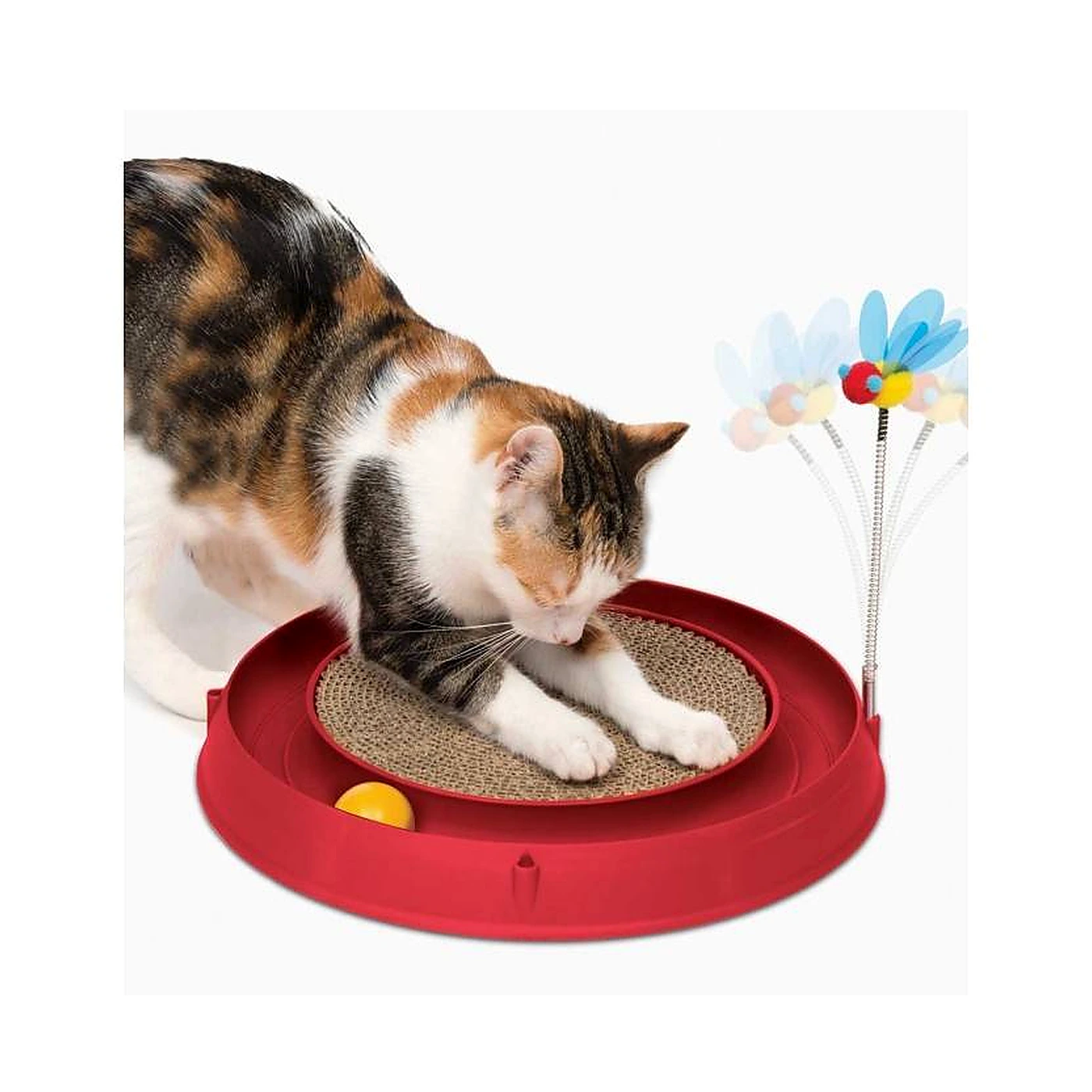 Tor Catit Play'n Scratch z drapakiem, czerwony