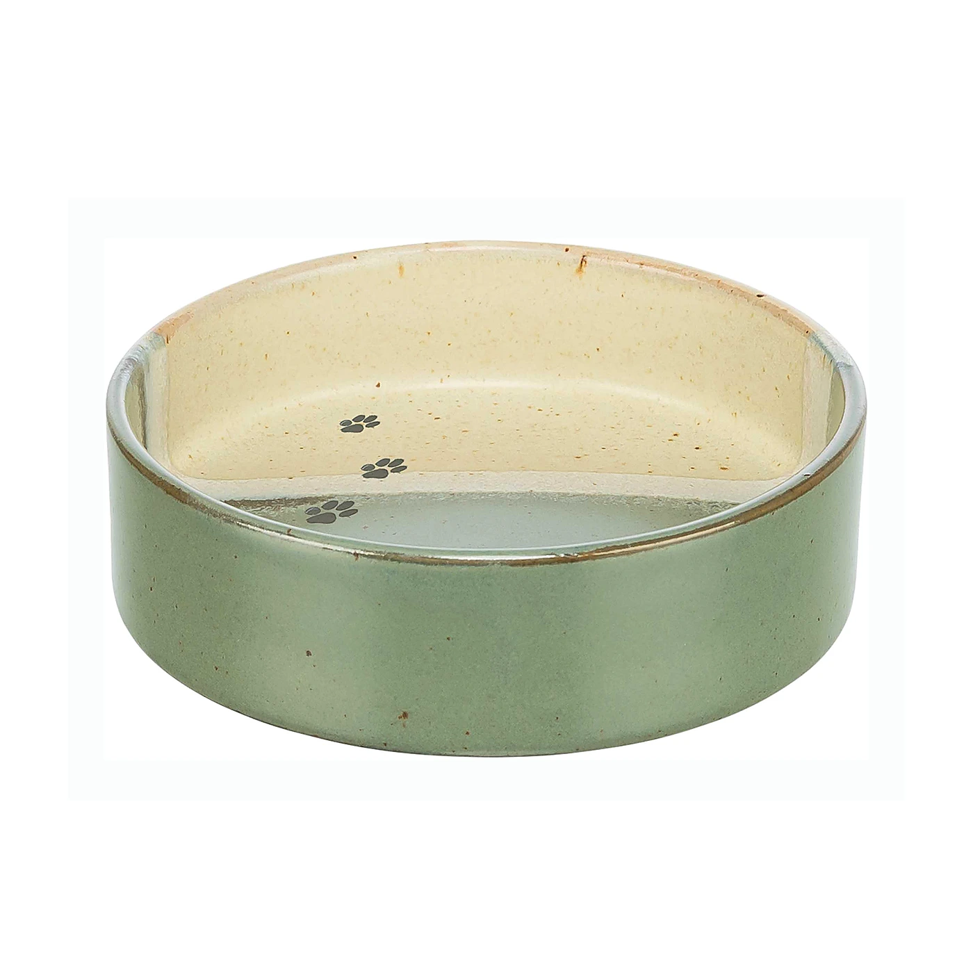 Miska ceramiczna, dla psa, 0,2 l/o 12 cm, zielono-beżowa