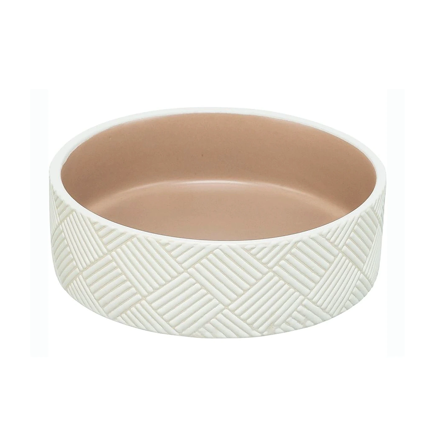 Miska ceramiczna we wzory, dla kota, 0,7 l/o 16 cm, biały/beżowy