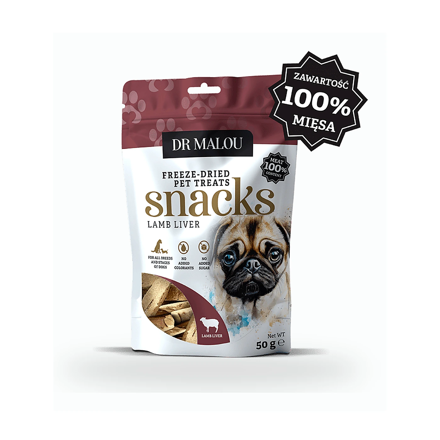 DR. MALOU Przysmaki dla psów 100% liofilizowana wątroba jagnięca 50g