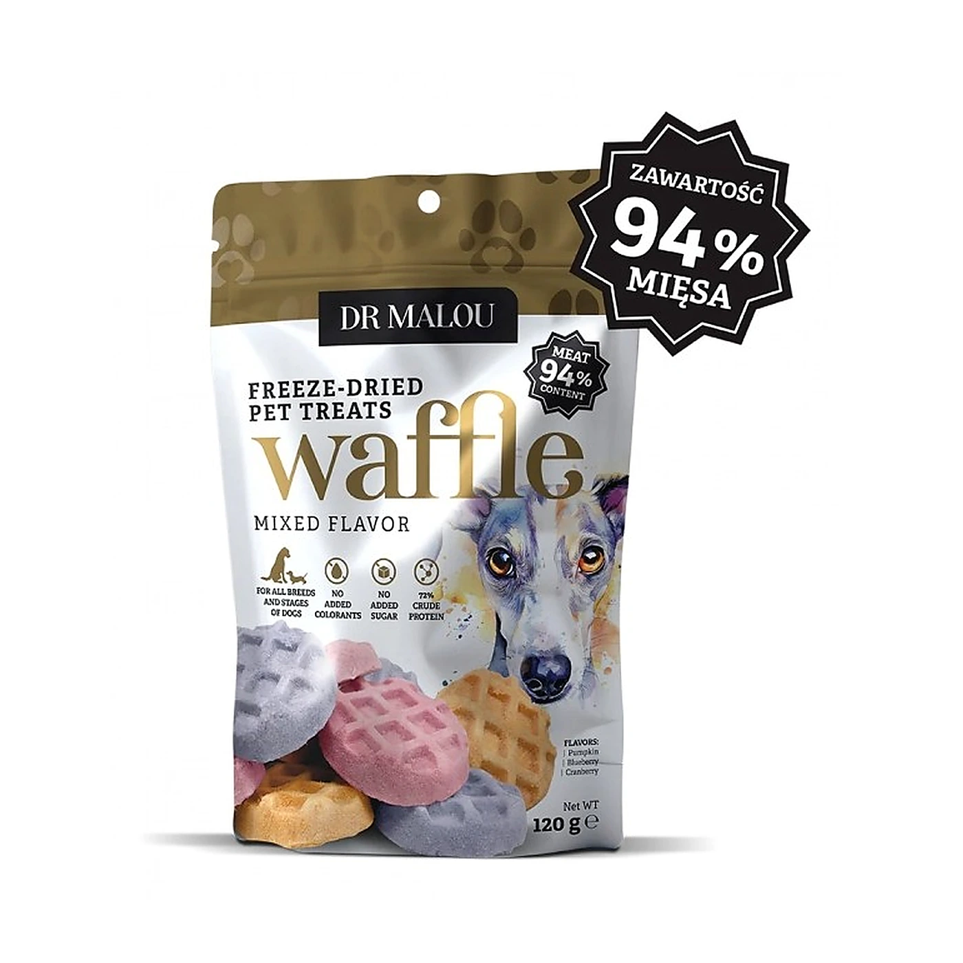 DR. MALOU Wafle liofilizowane z mięsa kurczaka (mix smaków) 120 g