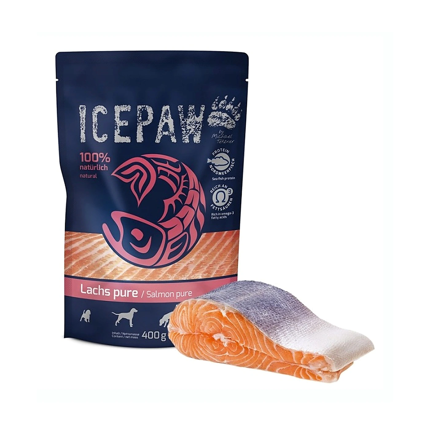 ICEPAW High Premium Lachs pure – czysty łosoś  100% naturalny dla psów  400g