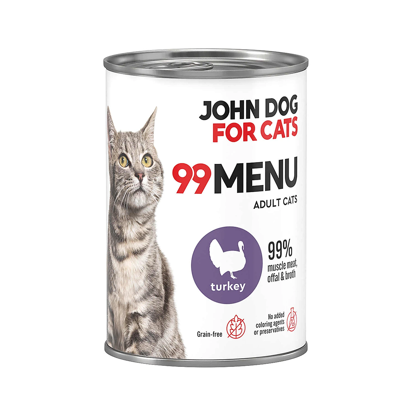 Karma mokra 99 MENU John Dog for Cats indyk 400g