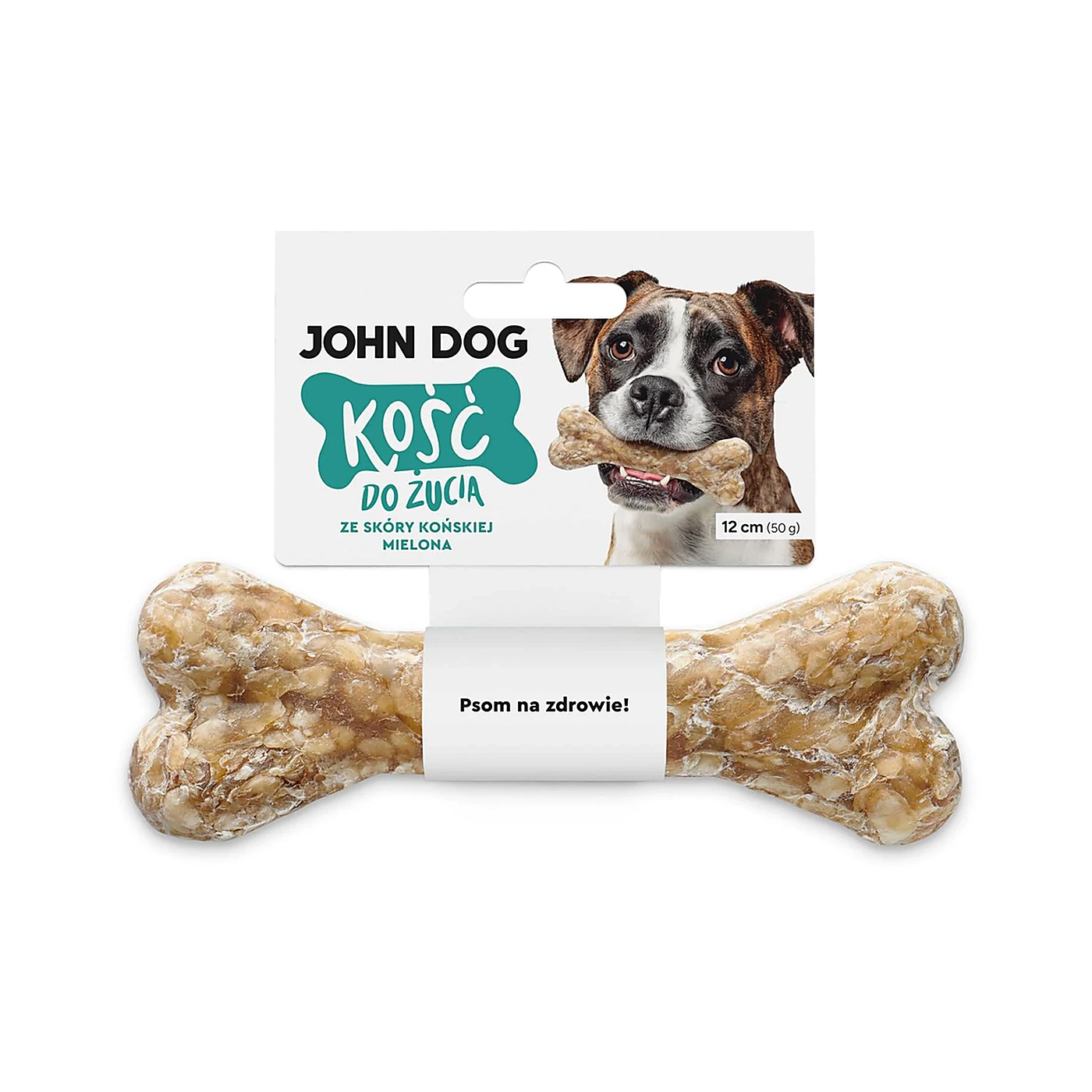 JOHN DOG Kość do żucia i gryzienia dla psa ze skóry końskiej mielona 17 cm