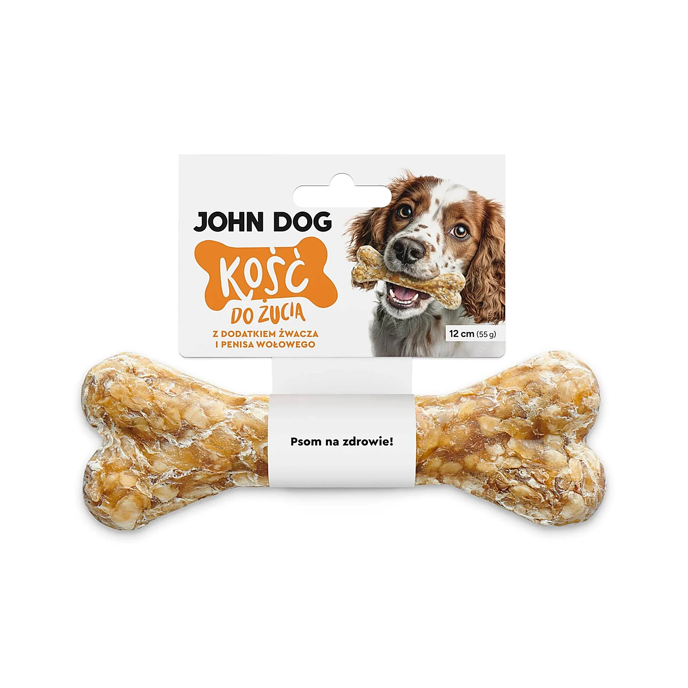 JOHN DOG Kość do żucia i gryzienia dla psa ze żwaczem i penisem wołowym 12 cm