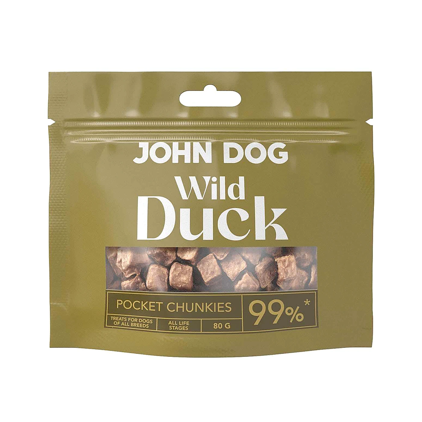 Przysmak dla psa z Kaczki Chunkies John Dog Wild Pocket 80 g