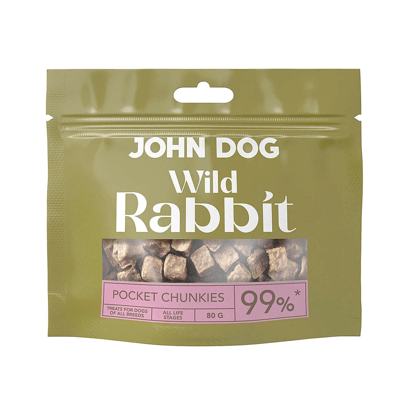 Przysmak dla psa z królika Chunkies John Dog Wild Pocket 80 g